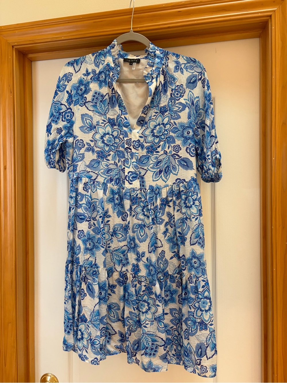 1. State Blue and White Floral Tunic Dress